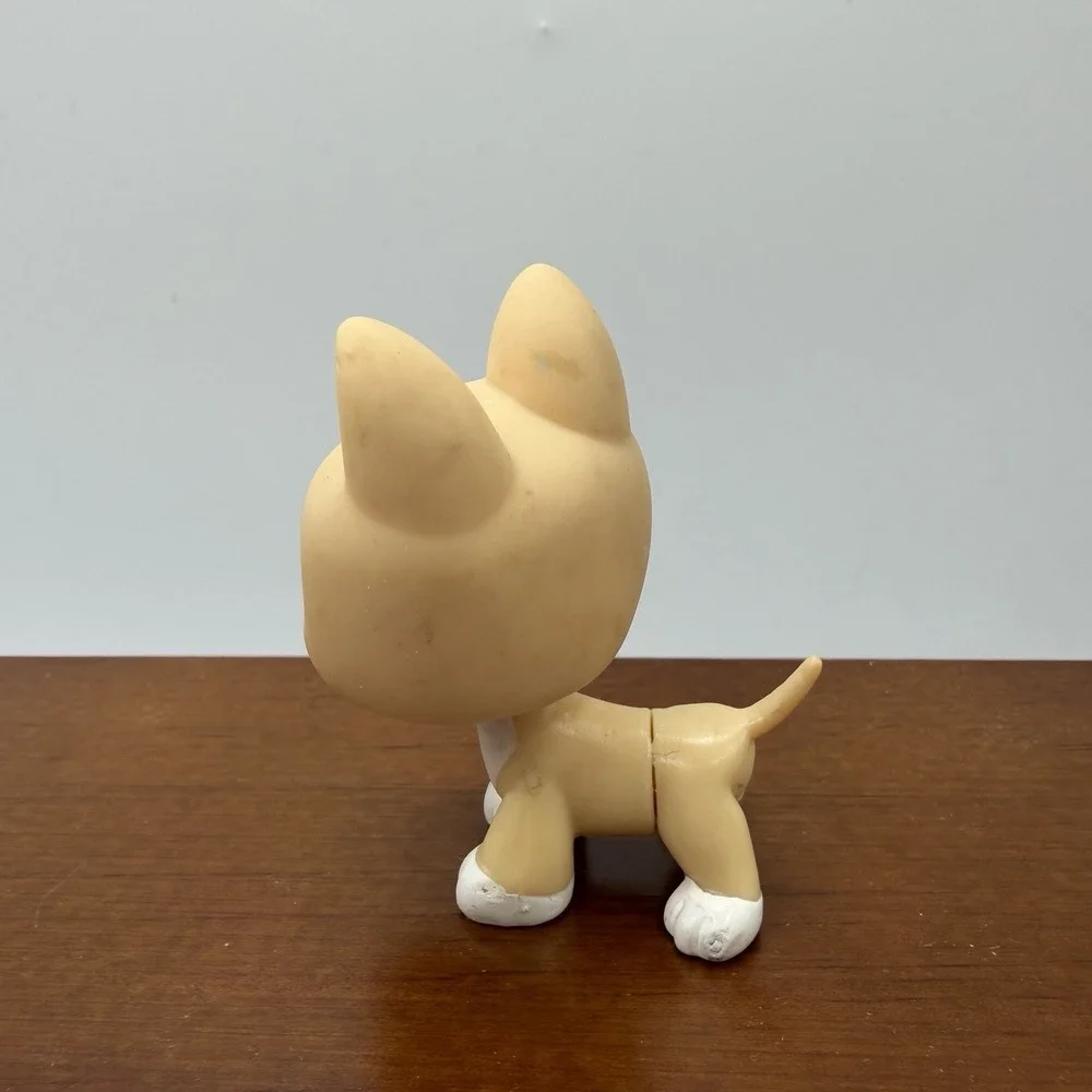 Authentic Littlest Pet Shop Bull Terrier Dog Cream White Purple Eyes LPS